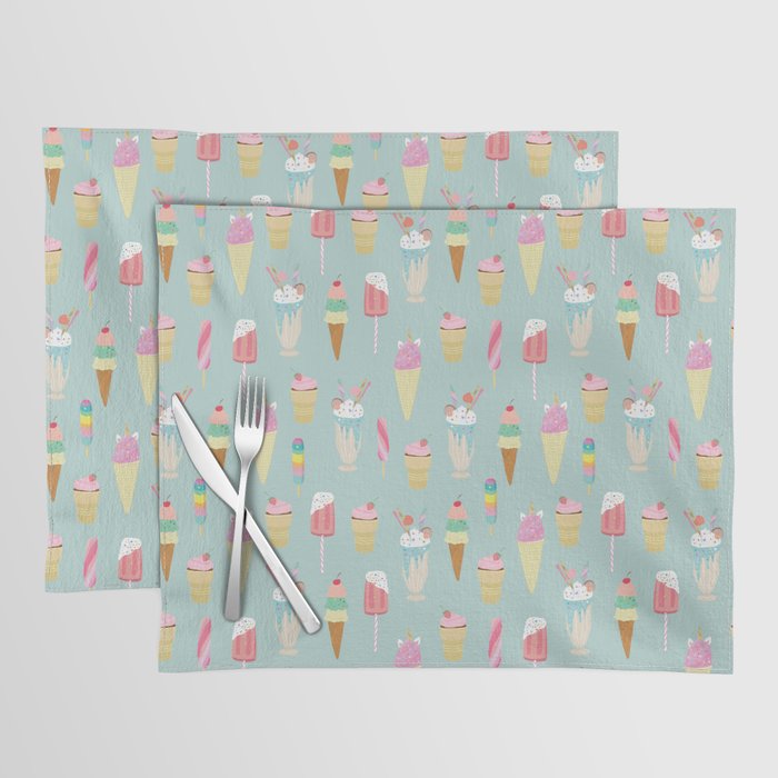 Vintage Ice Cream Pattern Placemat Gallery Image 1
