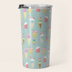 Vintage Ice Cream Pattern Travel Mug Gallery Image 3