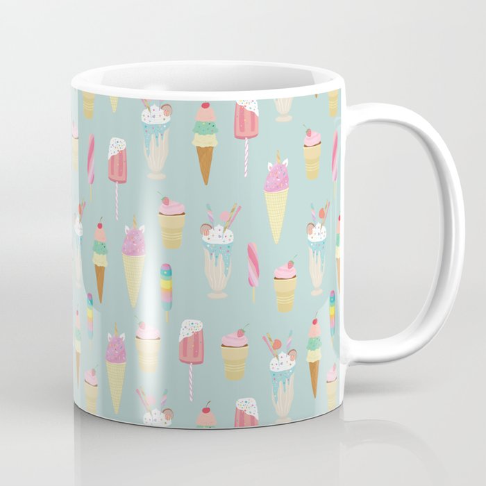 Vintage Ice Cream Pattern Coffee Mug Gallery Image 1