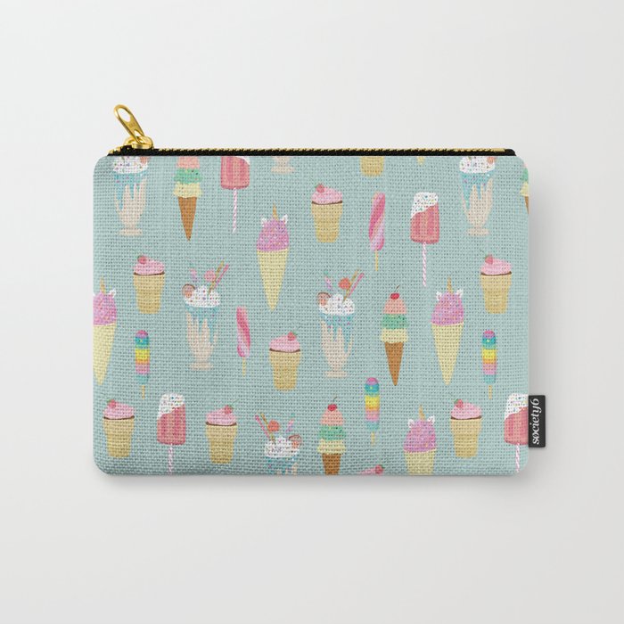 Vintage Ice Cream Pattern Carry All Pouch Gallery Image 1
