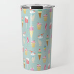 Vintage Ice Cream Pattern Travel Mug Gallery Image 1