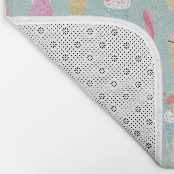 Vintage Ice Cream Pattern Bath Mat Gallery Image 2