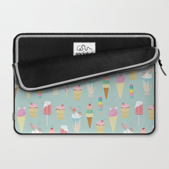 Vintage Ice Cream Pattern Laptop Sleeve Gallery Image 2
