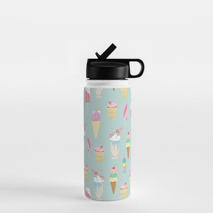 Vintage Ice Cream Pattern Water Bottle Gallery Image 1