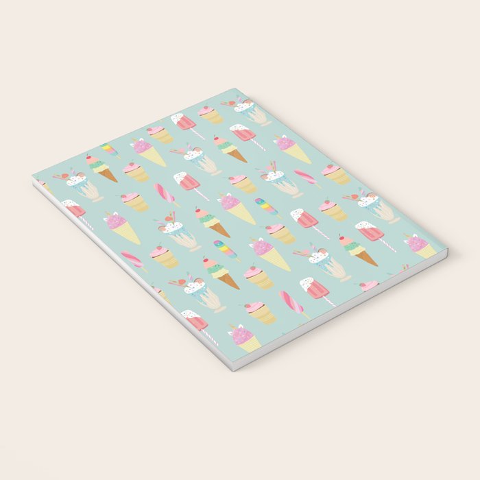 Vintage Ice Cream Pattern Notebook Gallery Image 3