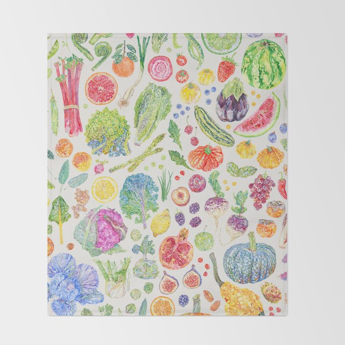 Seasonal Harvests - Neutral Throw Blanket Gallery Image 2