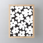 Black & White Flower - 70's White Daisies Mini Art Print Gallery Image 1