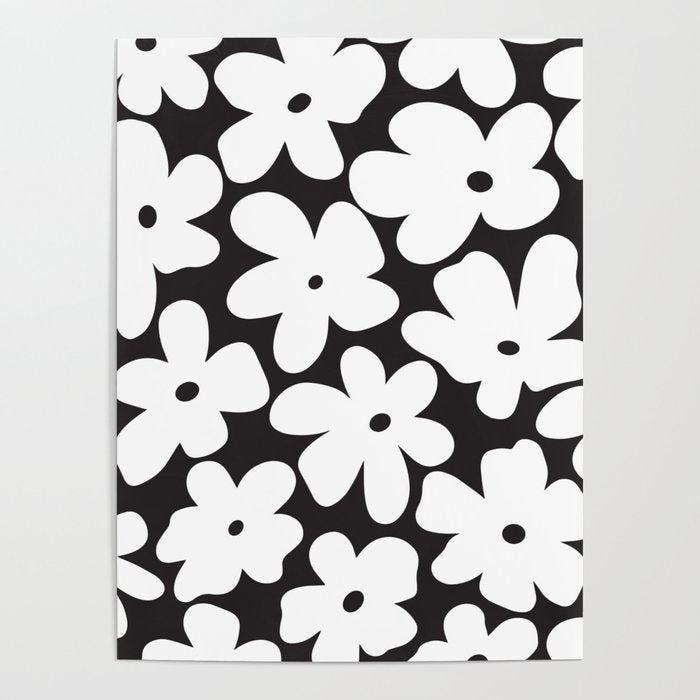 Black & White Flower - 70's White Daisies Poster Gallery Image 4