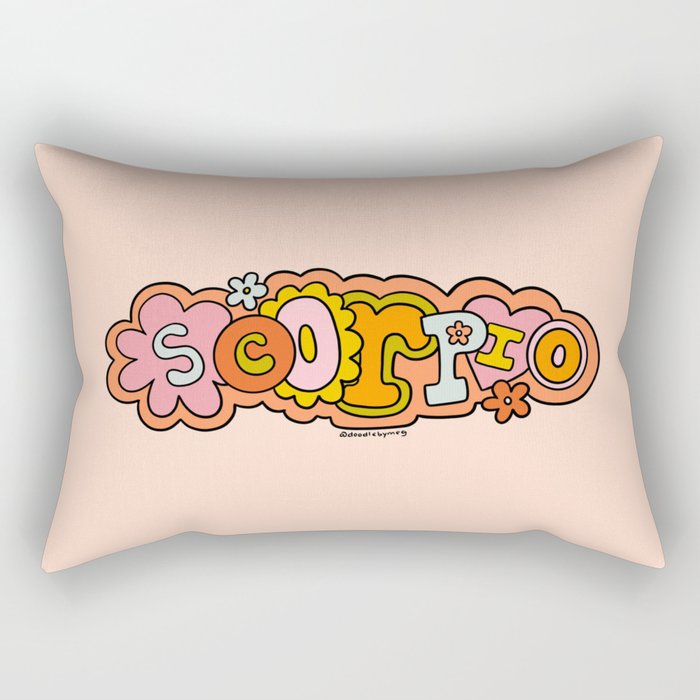Scorpio Doodle Letters Rectangular Pillow Gallery Image 1