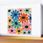 Retro Fun Floral - Rainbow color Wall Mural Gallery Image 2