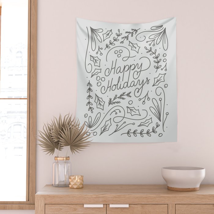Happy Holidays Wall Tapestry Gallery Image 2