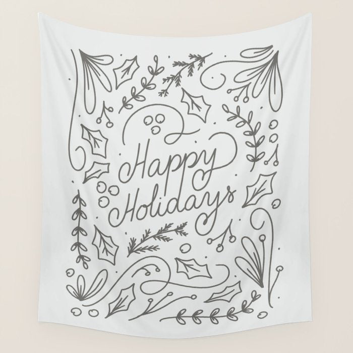 Happy Holidays Wall Tapestry Gallery Image 4