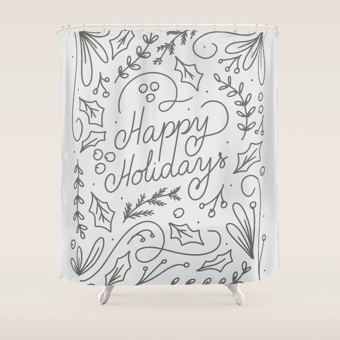 Happy Holidays Shower Curtain Gallery Image 1