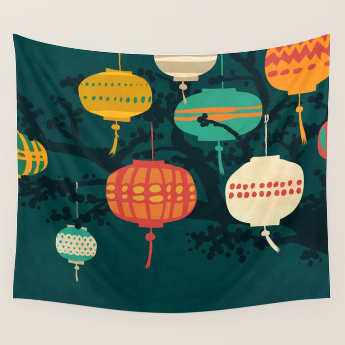 Lanterns Wall Tapestry Gallery Image 1