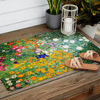 Gustav Klimt Flower Garden  vibrant Outdoor Rug Gallery Image 2