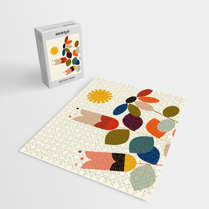 mid modern geometric spring Jigsaw Puzzle Gallery Image 2