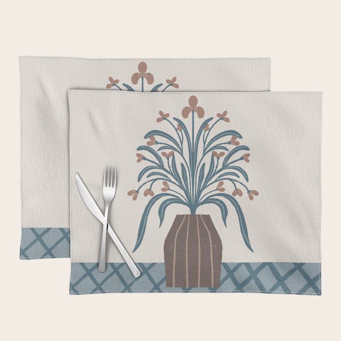 Earthy Modern Vase with Florals Placemat Gallery Image 1