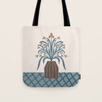Earthy Modern Vase with Florals Tote Bag Gallery Image 1