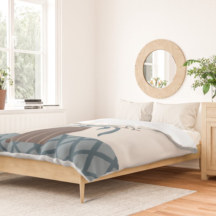 Earthy Modern Vase with Florals Duvet Cover Gallery Image 2