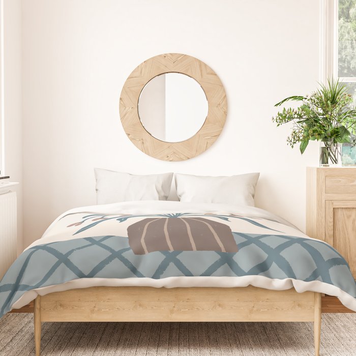 Earthy Modern Vase with Florals Duvet Cover Gallery Image 3