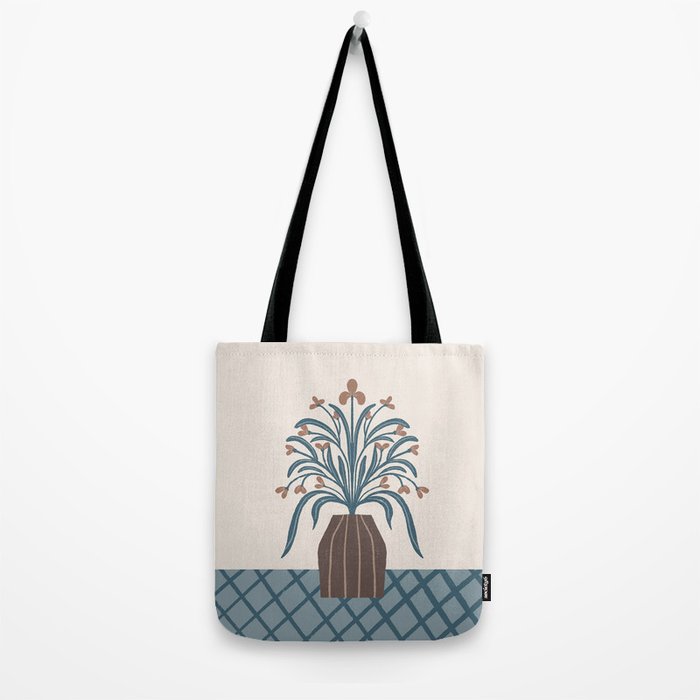 Earthy Modern Vase with Florals Tote Bag Gallery Image 2