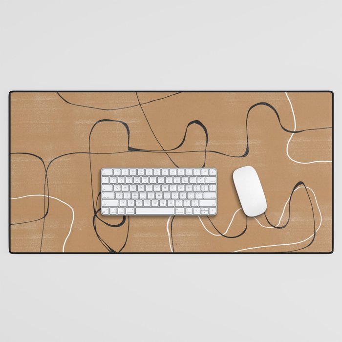 Abstract Face One Line Desk Mat Gallery Image 1