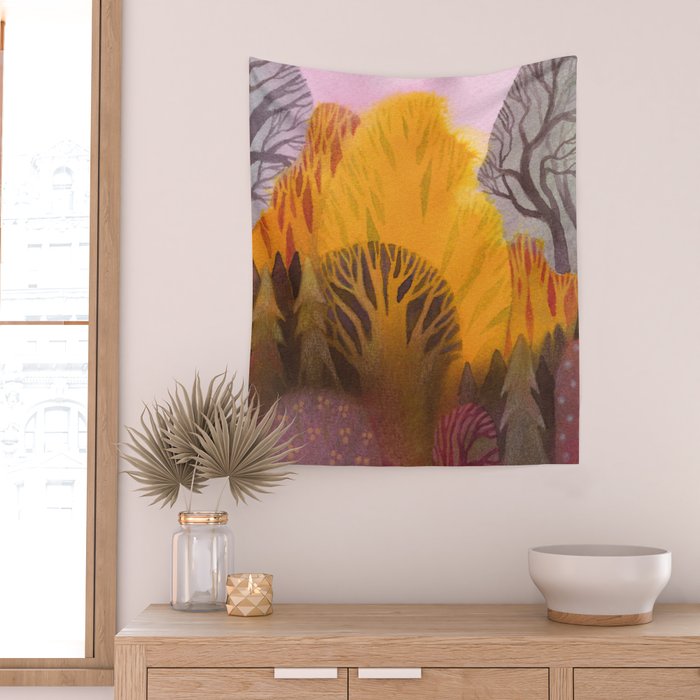 Autumn Forest Wall Tapestry Gallery Image 2