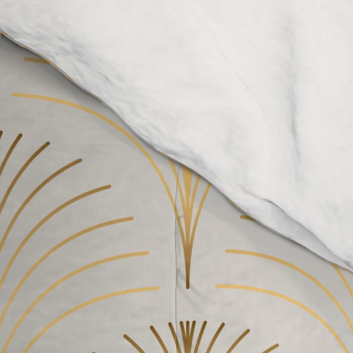 Golden Fan Leaf Art Deco Comforter Gallery Image 4