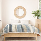 Distressed Blue and White Watercolor Stripe Duvet Cover Gallery Image 3
