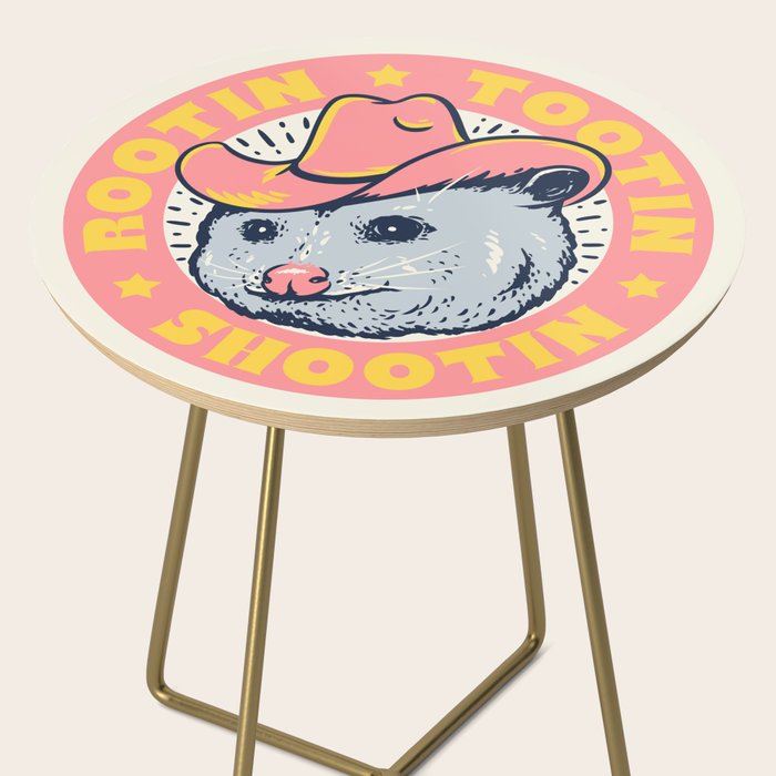 Possum Rootin Tootin Shootin | Pink Side Table Gallery Image 2