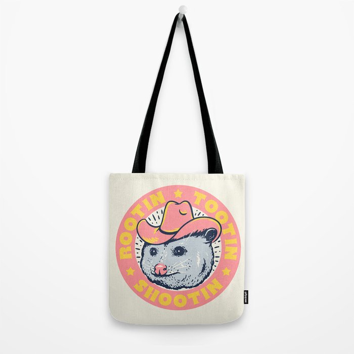 Possum Rootin Tootin Shootin | Pink Tote Bag Gallery Image 2