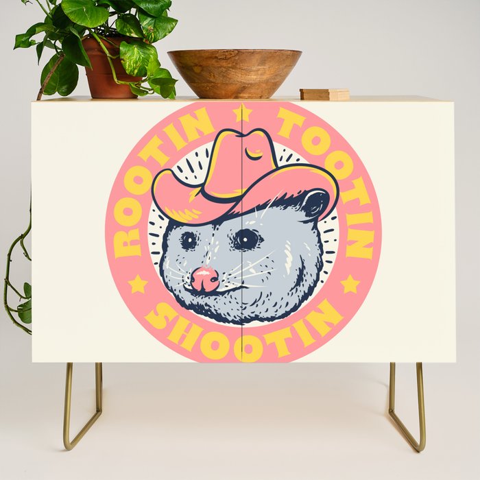 Possum Rootin Tootin Shootin | Pink Credenza Gallery Image 1