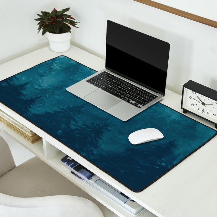 Misty Pine Forest Desk Mat Gallery Image 2