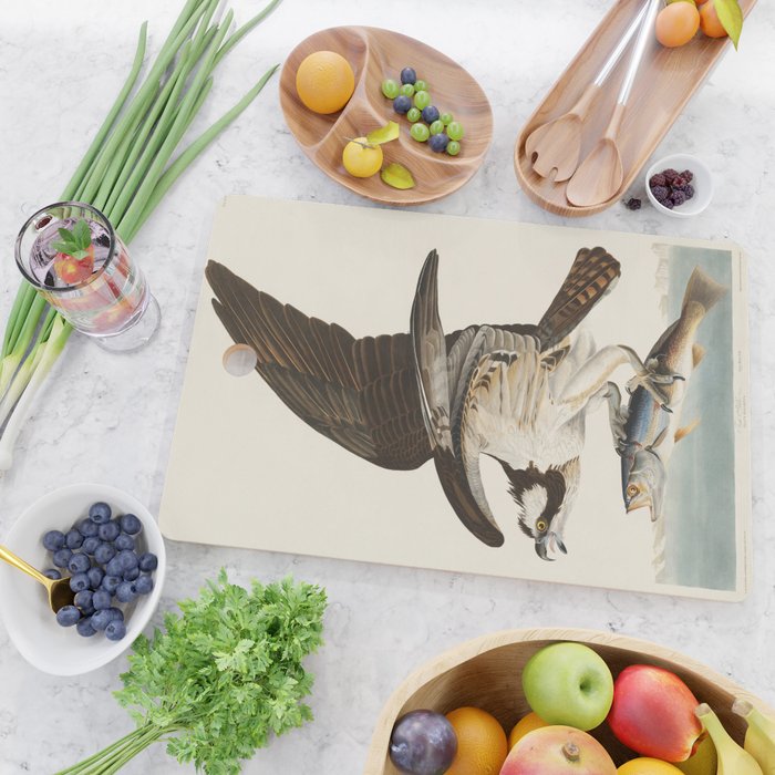 Fish Hawk, or Osprey from Birds of America (1827) by John James Audubon Cutting Board Gallery Image 2
