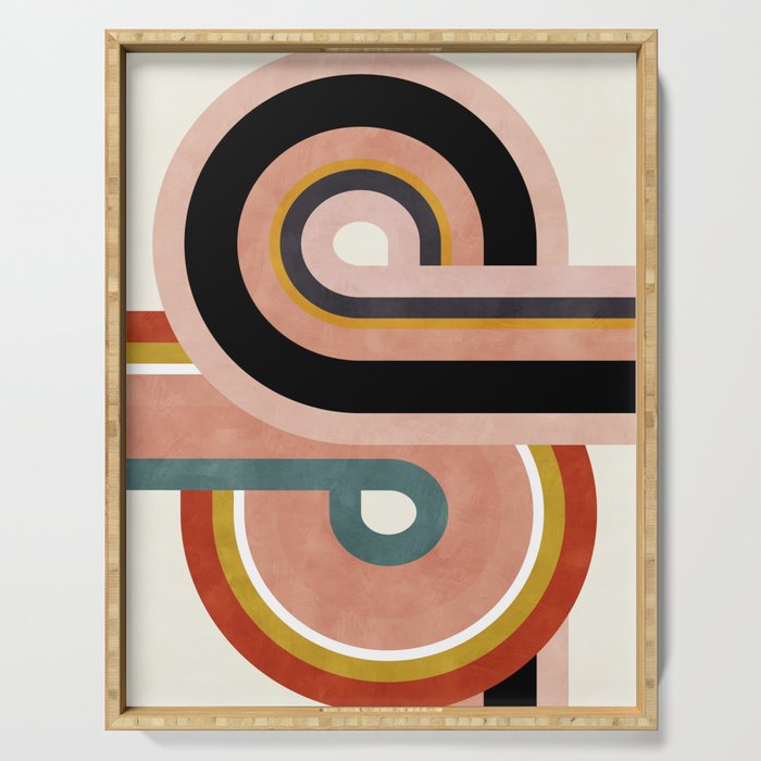 rainbow shape art Serving Tray Gallery Image 1
