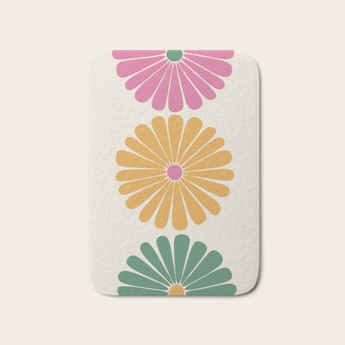 Retro Summer Daisies XI Bath Mat Gallery Image 1