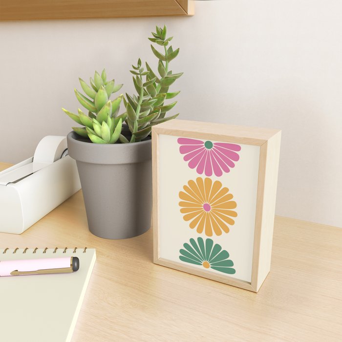 Retro Summer Daisies XI Mini Art Print Gallery Image 2