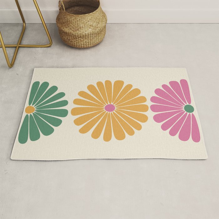 Retro Summer Daisies XI Rug Gallery Image 1