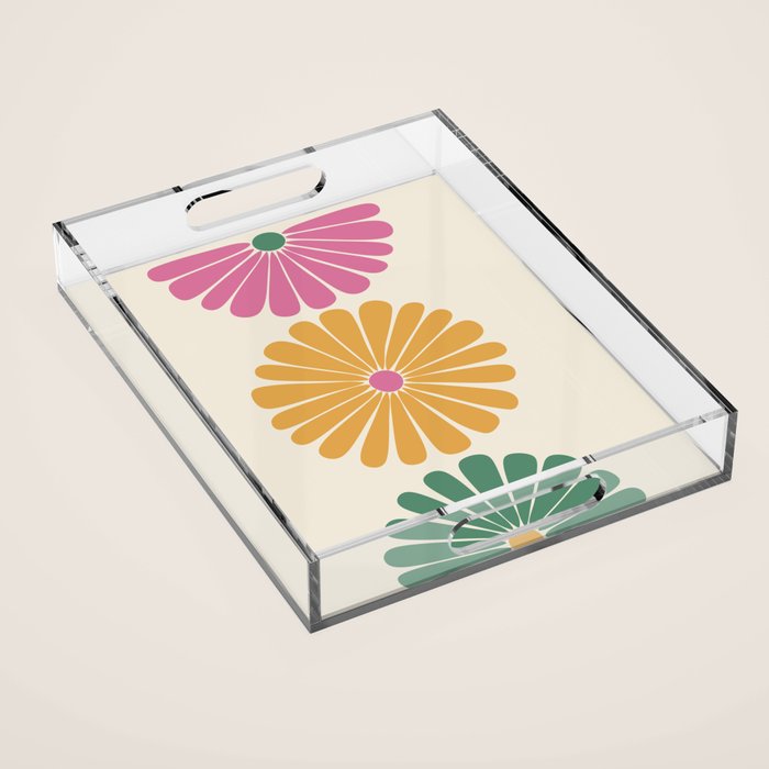 Retro Summer Daisies XI Acrylic Tray Gallery Image 1