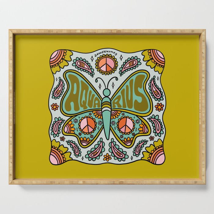 Aquarius Butterfly Serving Tray Gallery Image 1