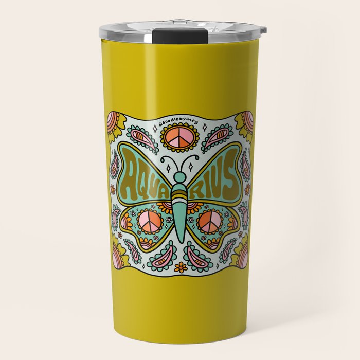 Aquarius Butterfly Travel Mug Gallery Image 1