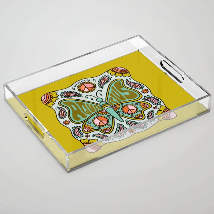 Aquarius Butterfly Acrylic Tray Gallery Image 1