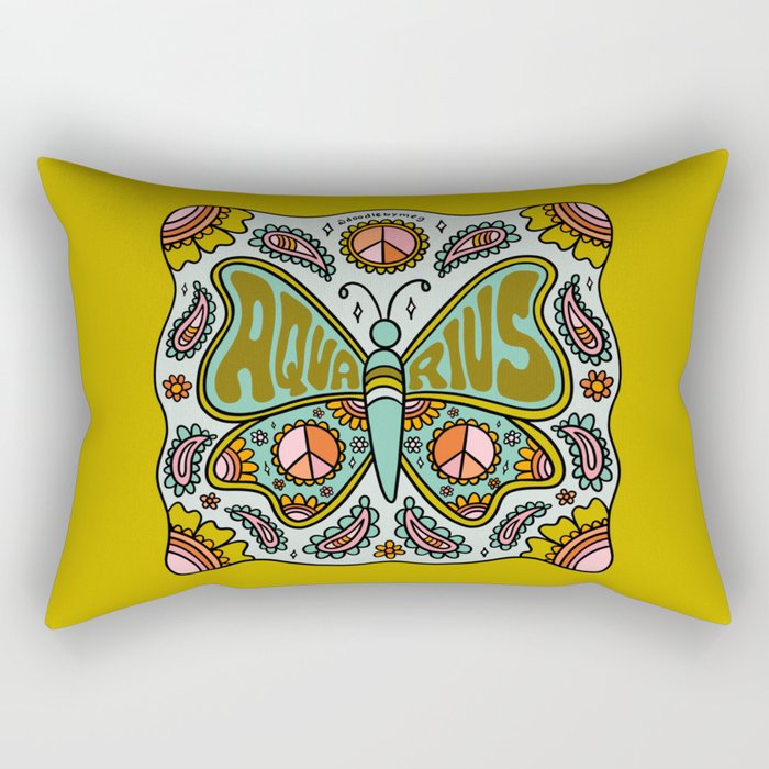 Aquarius Butterfly Rectangular Pillow Gallery Image 2