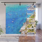 Capri Islands | Tropical Travel Summer Island | Ocean Sea Beach Swim Sail Painting  Wall Mural Gallery Image 1