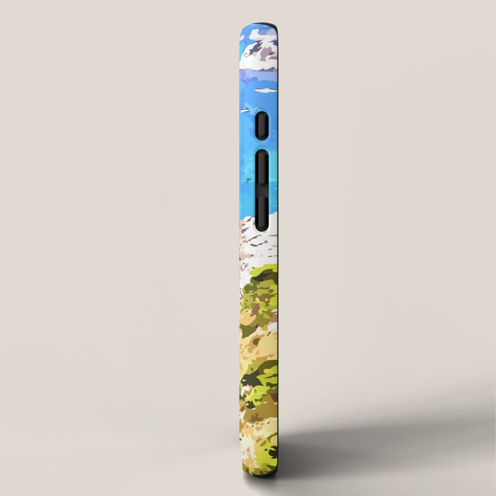 Capri Islands | Tropical Travel Summer Island | Ocean Sea Beach Swim Sail Painting  iPhone Case Gallery Image 2