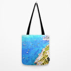 Capri Islands | Tropical Travel Summer Island | Ocean Sea Beach Swim Sail Painting  Tote Bag Gallery Image 2