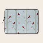 Red Cardinal Bird In The Winter Forest Laptop Sleeve Gallery Image 1