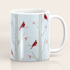 Red Cardinal Bird In The Winter Forest Coffee Mug Gallery Image 1