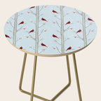 Red Cardinal Bird In The Winter Forest Side Table Gallery Image 2