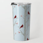 Red Cardinal Bird In The Winter Forest Travel Mug Gallery Image 3
